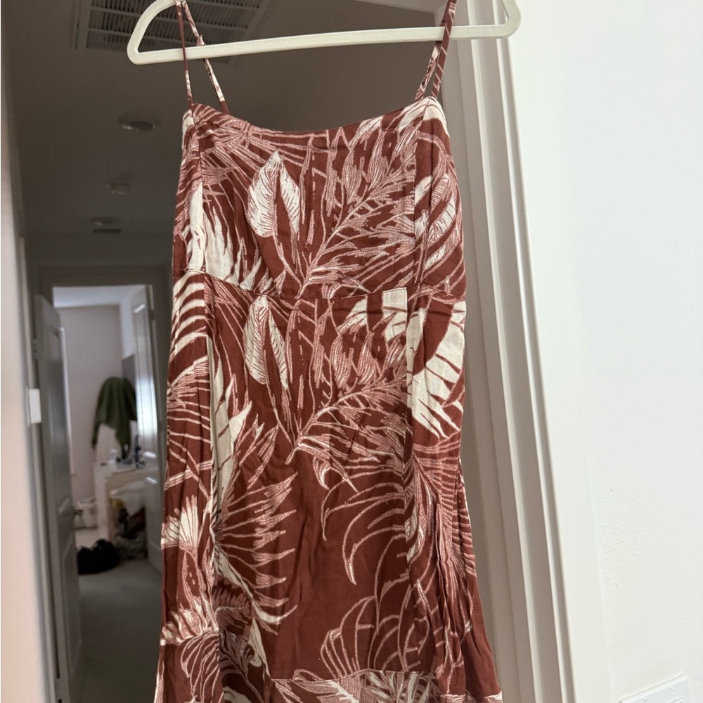 Tropical Leaf Print Dress -